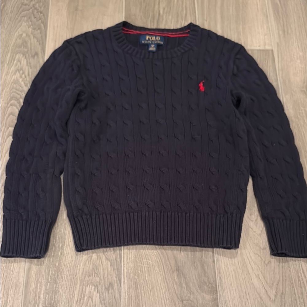 Polo Ralph Lauren Boys Navy Cable Knit Sweater Size S